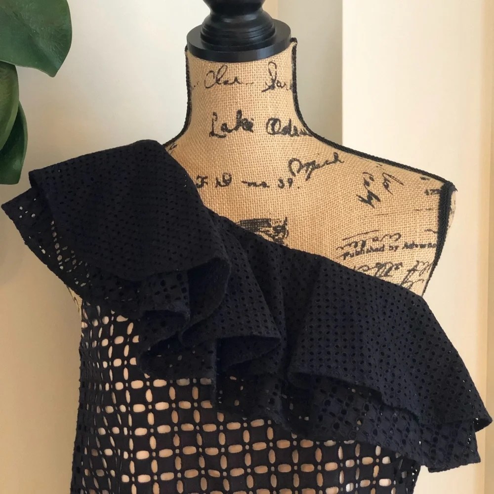 J. Crew Eyelet One Shoulder Top  NWT